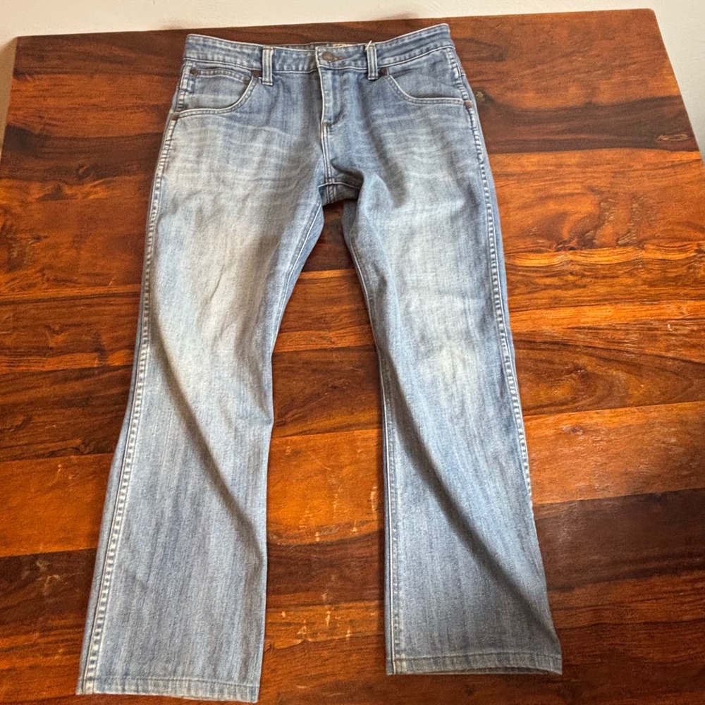 Wrangler Spencer Mens Medium Wash Straight‎ Leg Jeans Blue 31x31 Denim Pants